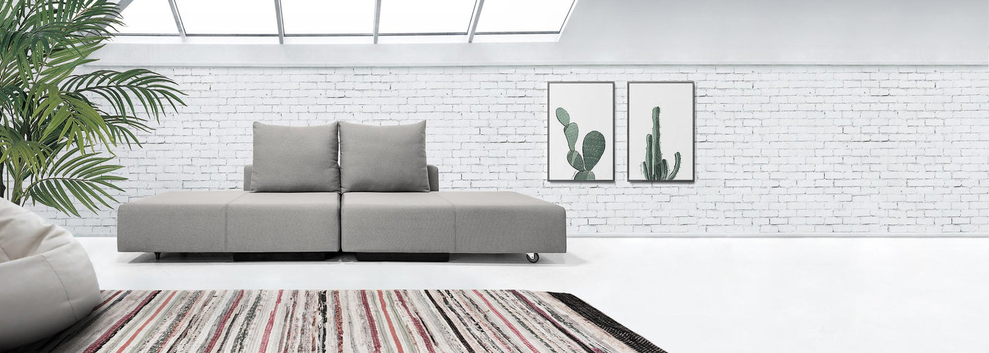 Modulares Sofa BonBon S mit Schlaffunktion - Stoff Mollia - Corina Ruch