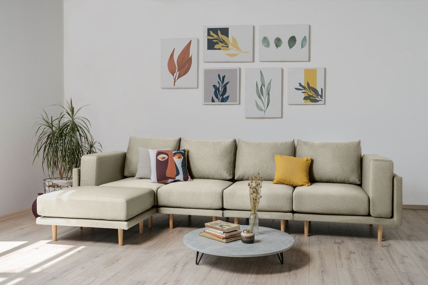 Modulares Sofa Donna XL mit Schlaffunktion - Stoff Baumwolle - Livom