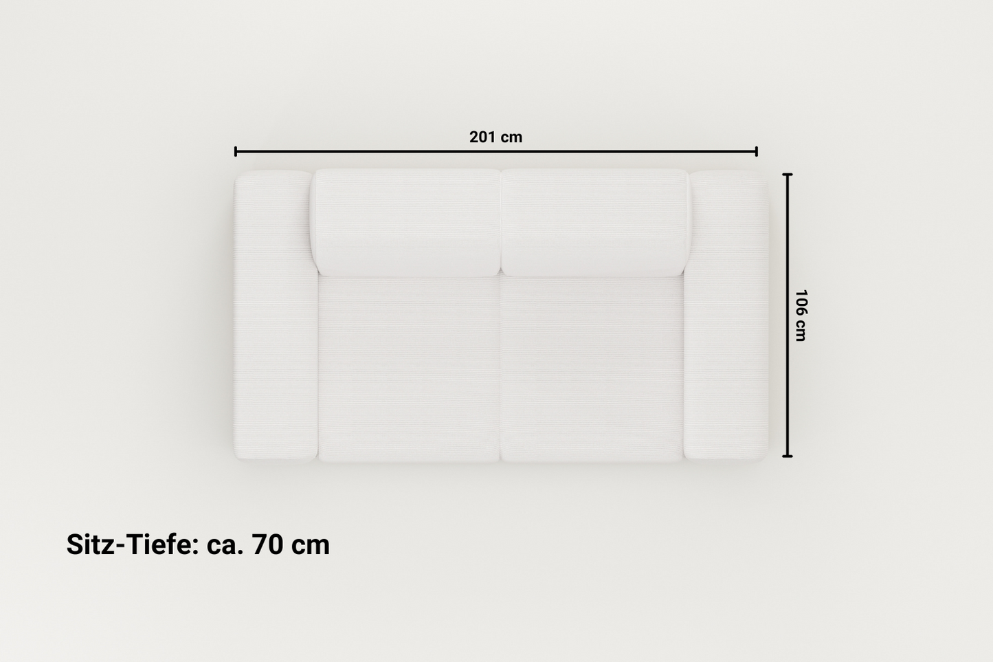 Modulares Sofa Nina 2-Sitzer mit Schlaffunktion