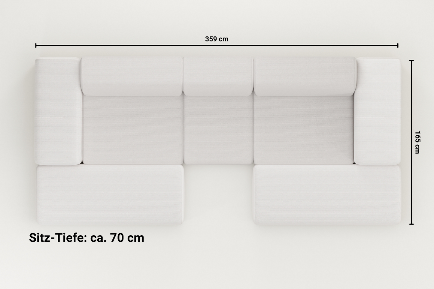 Modulares Sofa Nina U-Form / Wohnlandschaft mit Schlaffunktion