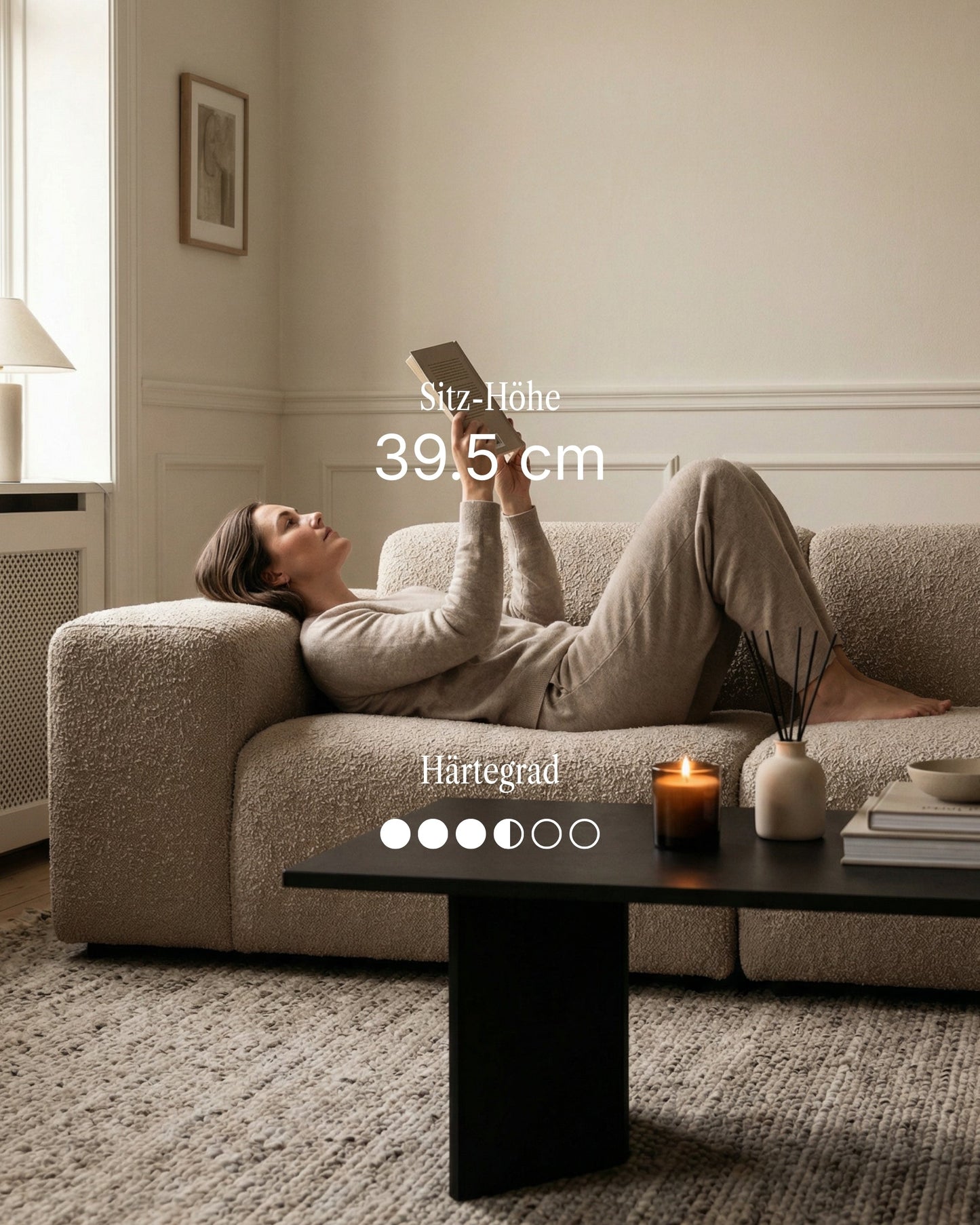 Modulares Sofa Nina 2-Sitzer mit Schlaffunktion