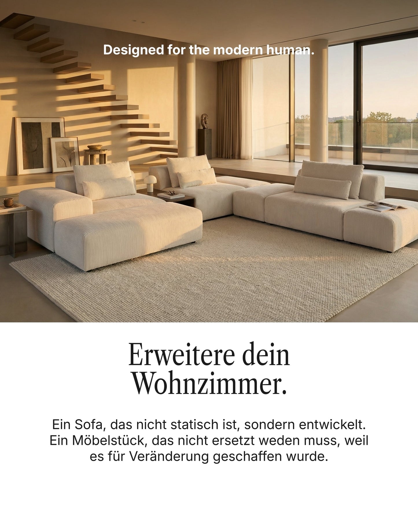 Modulares Sofa Nina 2-Sitzer mit Schlaffunktion