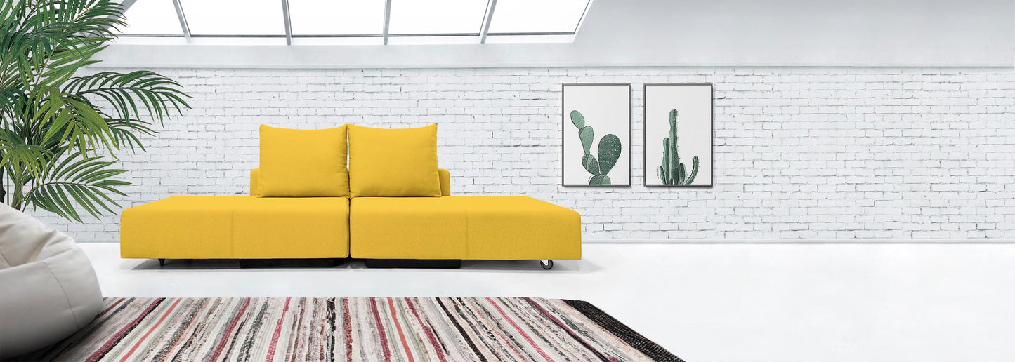 Modulares Sofa BonBon S mit Schlaffunktion - Stoff Mollia - Corina Ruch