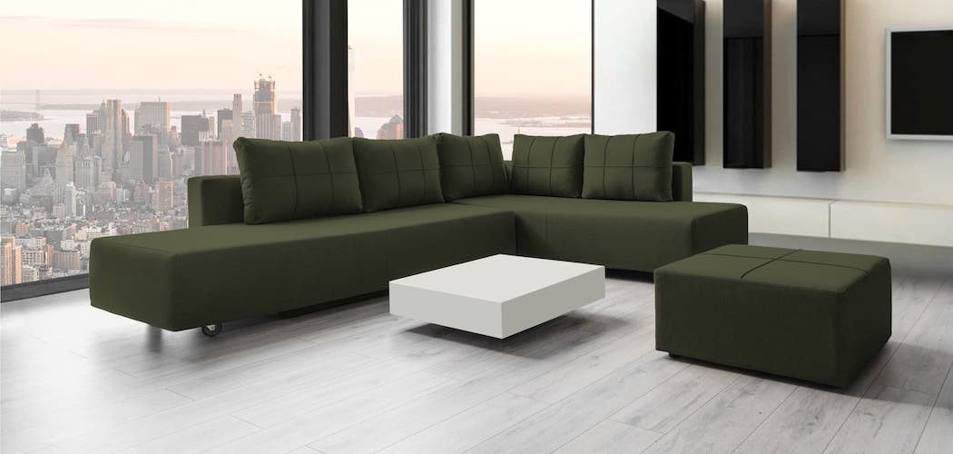 Modulares Sofa Amy mit Schlaffunktion - Stoff Velare